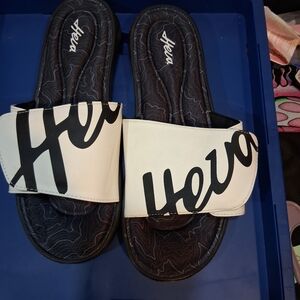 Hera Black and White Slide Sandals